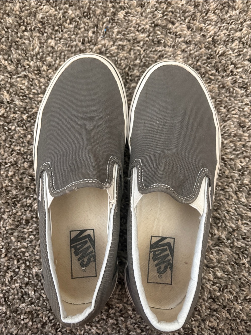 Vans Gray Canvas Slip-On Loafers - Picture 8 of 8